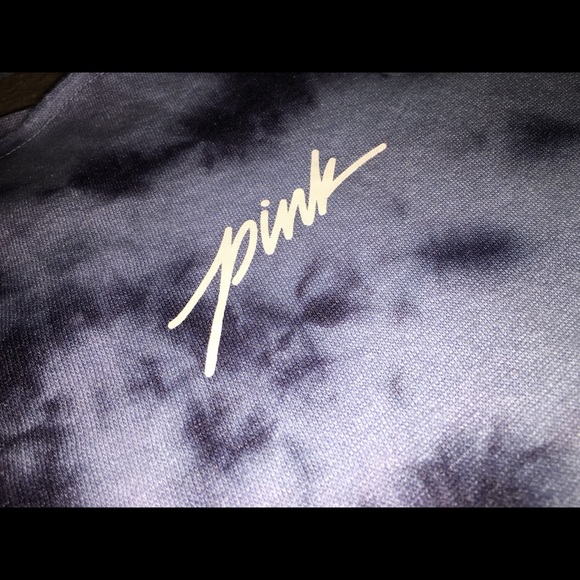 PINK Tie Dye Cropped Crossback Crewneck - Picture 4 of 5